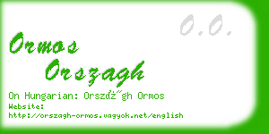 ormos orszagh business card